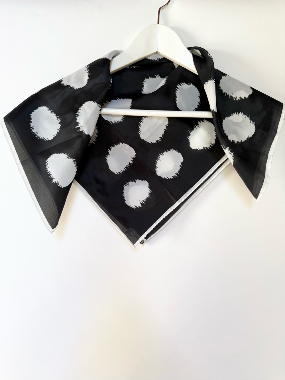 Vintage Black and White Polka Dot Scarf